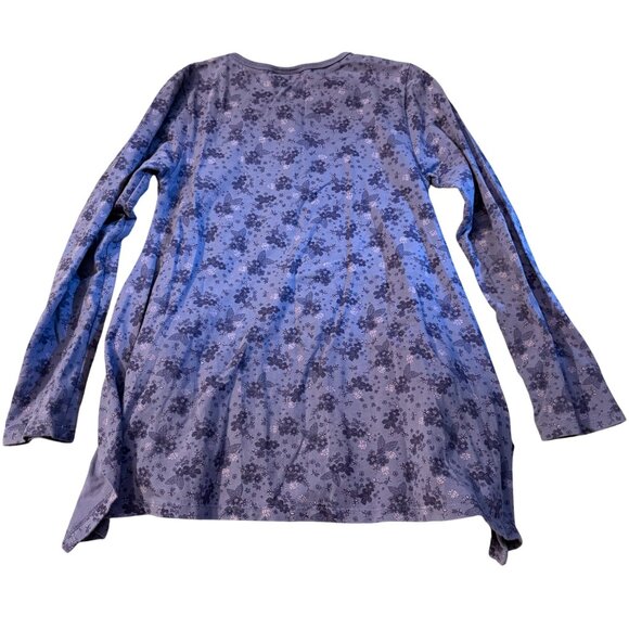 Naartjie Kids Purple Long-Sleeve Tunic Top With Mixed Patterns & Ruffled Hem - Picture 3 of 3